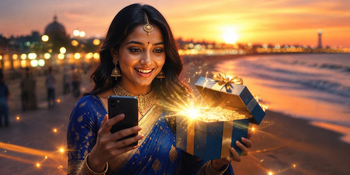Mobile casino gaming in Chennai with blue and gold theme