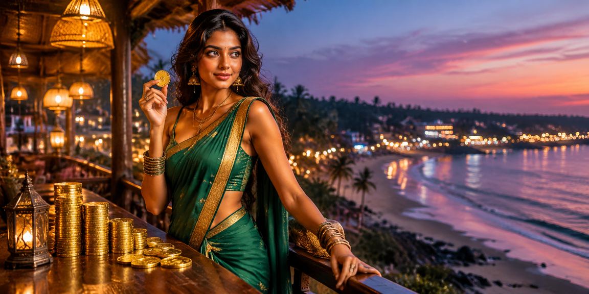 Players enjoying live casino games seaside in Goa, India
