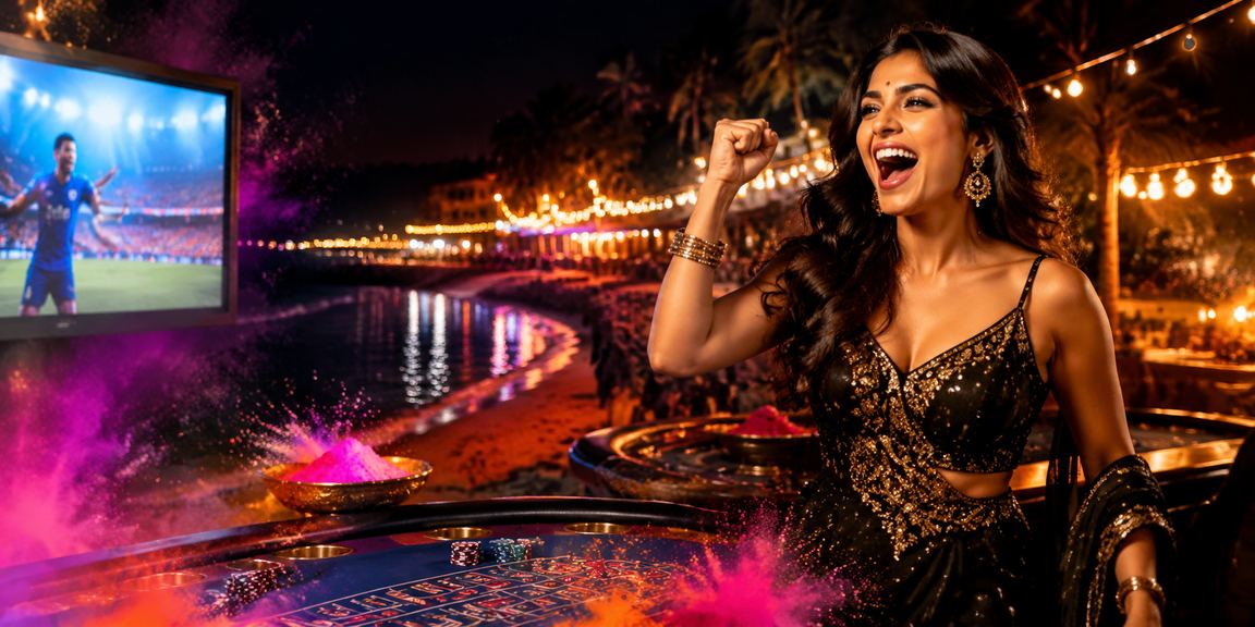 Live Baccarat game in Holi festival theme at Indian casino